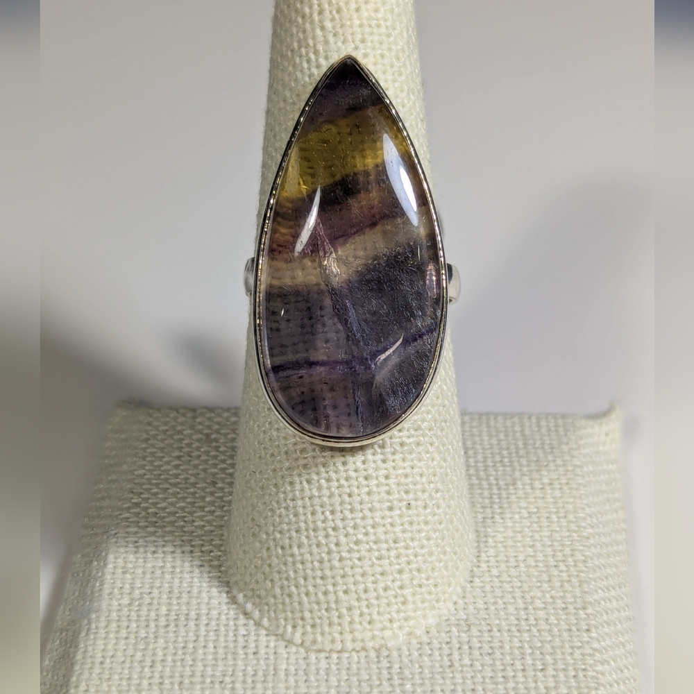 Natural Fluorite Ring - Size 8.5